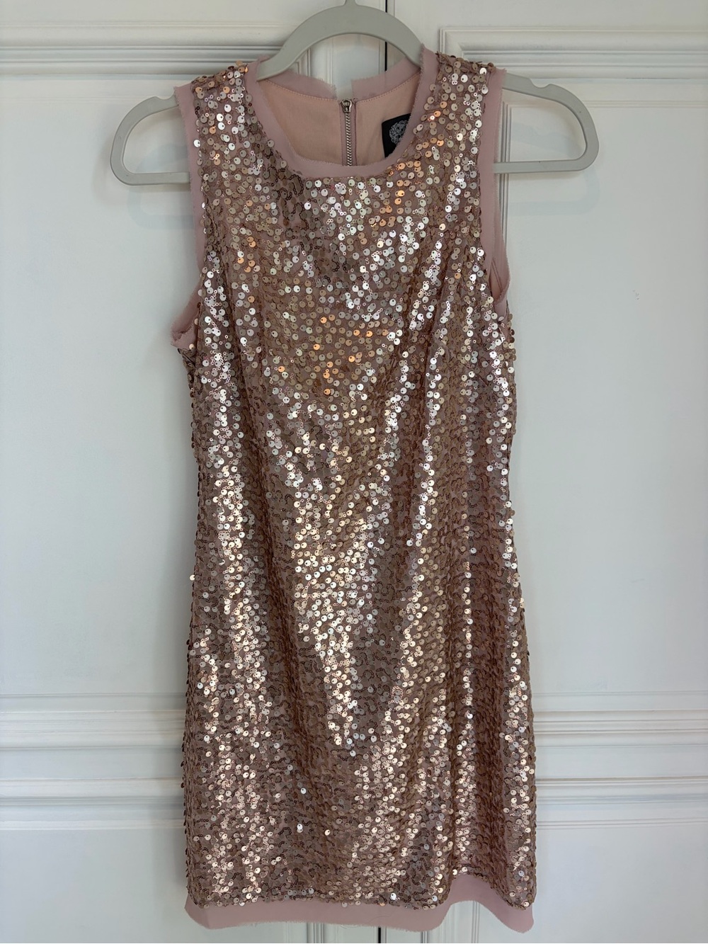 Vince Camuto Rose Gold Sequin Mini Dress